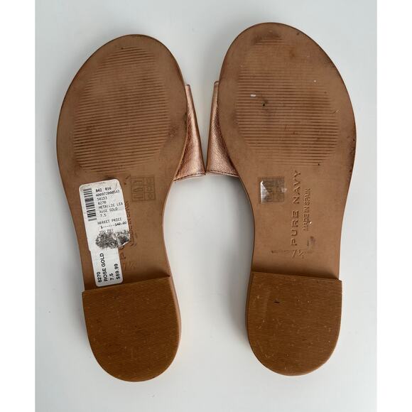 Pure Navy Rose Gold Slides - Made in Spain - Size 7.5 - Picture 4 of 6